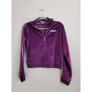 HALE BOB Jacket Women's Hoodie Velour purple Zip Pockets  | ‎ Size XS